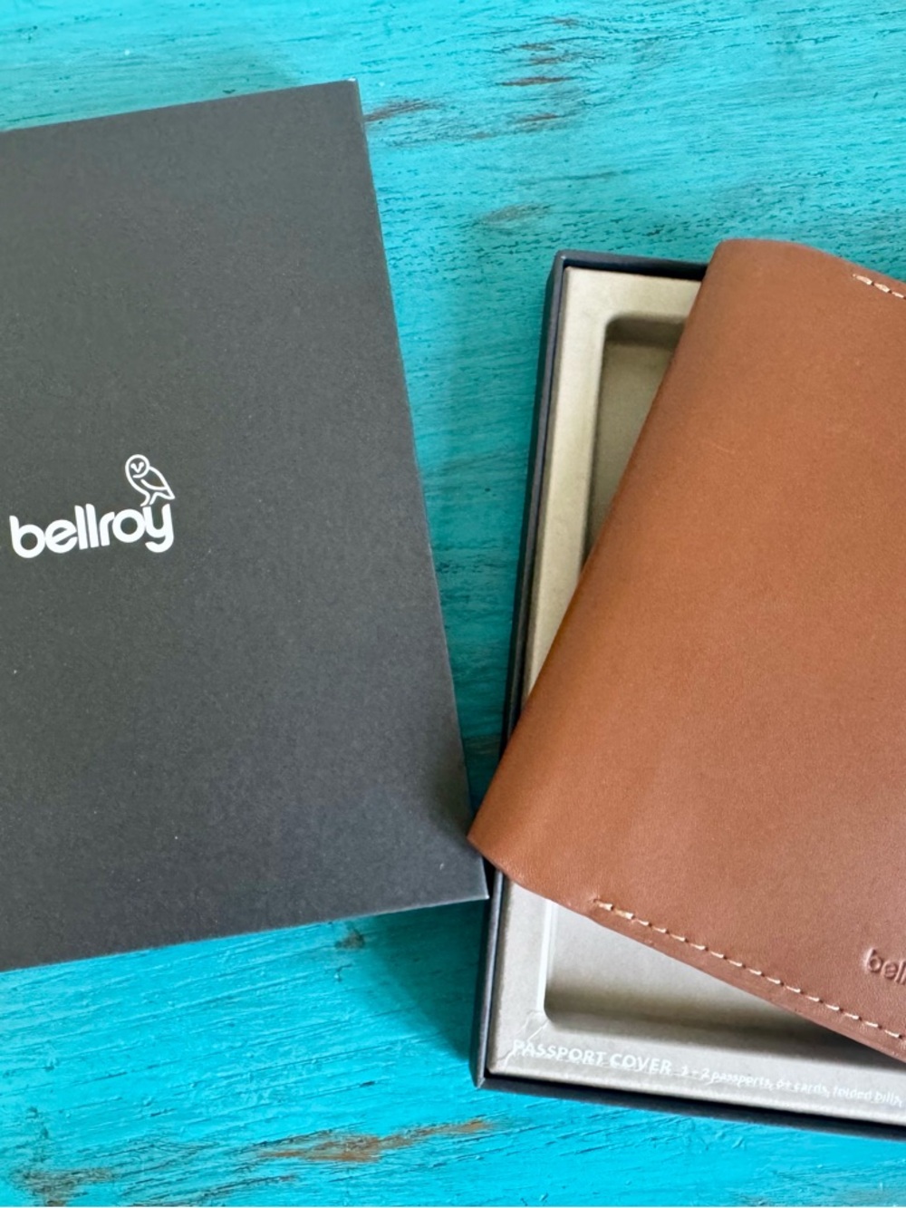 Bellroy RFID Brown Cognac Leather Passport Sleeve